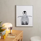 "Baby Animal Penguin" - Art Print in Antarctic Grey by Cass Loh - In a Room