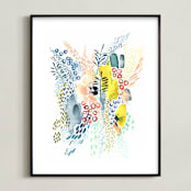 "Desert Patterns" - Art Print in Citron by Kara Aina - Framed