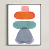 "Totem-Child" - Art Print in Purple Hydrangea by Maggie Ramirez Burns - Framed