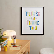 "Please and Thank You" - Art Print in Lake Blue by Erika Firm - In a Room