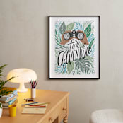 "Look for Adventure" - Art Print in Cool Greens by Alethea and Ruth - In a Room