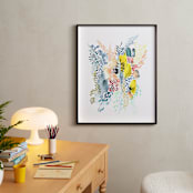 "Desert Patterns" - Art Print in Citron by Kara Aina - In a Room