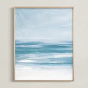 "Coastal Still" - Art Print in Horizon Blue by Jenny Partrite - Framed