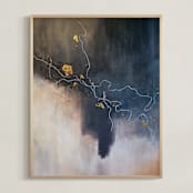 "Unto Ashes" - Art Print in Midnight Blue by Christine Olmstead - Framed