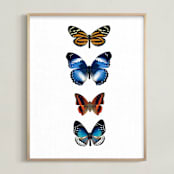 "Fly Away #3" - Art Print in Sky Blue by Kisco Print Shop - Framed