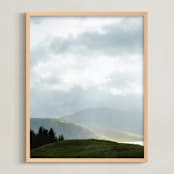 "Highland View 1" - Art Print in Cloud Gray by Jacquelyn Sloane Siklos - Framed