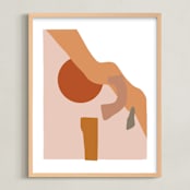 "Desert Sunset" - Art Print in burnt clay by Svitlana Martynjuk - Framed