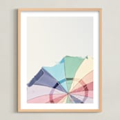 "Rainbow Summer" - Art Print in white by Caroline Mint - Framed