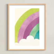 "Bright Rainbow" - Art Print in Poppy by Lori Wemple - Framed