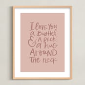 "A Bushel and a Peck" - Art Print in Dusty Rose by Amanda Houston - Framed