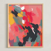 "You are all I need" - Art Print in coral by Svitlana Martynjuk - Framed