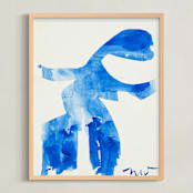 "Mademoiselle Blue" - Art Print in Cobalt Blue by Maran Ree Whiting - Framed
