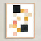 "Stacked No.2" - Art Print in Clay Multi by Cait Courneya - Framed