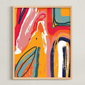 "Light up your life" - Art Print in coral by Svitlana Martynjuk - Framed