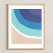 "By the Bay" - Art Print in White by Jenny Partrite - Framed