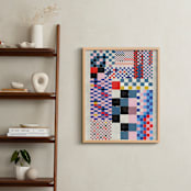 "Checker Madness" - Art Print in Marine Blue by Krissy Callahan - In a Room