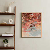 "Autumn Shadows 3" - Art Print in Coral Red by Simona Gocan - In a Room