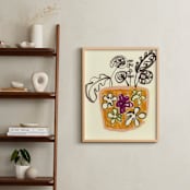 "Illustrated vase" - Art Print in YELLOW  vase by Bethania Lima - In a Room