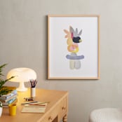"feathered totem" - Art Print in feather grey by tina johnson - In a Room
