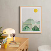 "Train Voyage" - Art Print in Burnt Sienna by Robert and Stella - In a Room