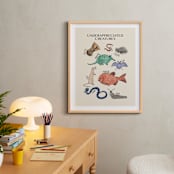 "Underappreciated Creatures" - Art Print in Turquoise Sea Green by Kellie Dykast - In a Room