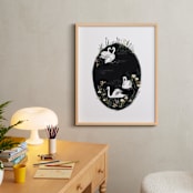"Sweet Swan Lake" - Art Print in Spring by Shiny Penny Studio - In a Room