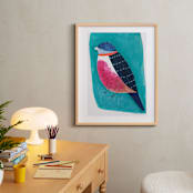 "still 5" - Art Print in Turquoise, petrol, pink and blue by Victoria Johnson - In a Room