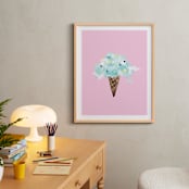"cloud ice cream" - Art Print in bubble gum by Cass Loh - In a Room