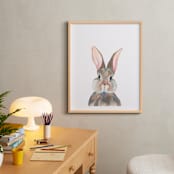 "Curious Bunny" - Art Print in Grey by Together Apart - In a Room