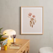 "Bear with Flowers" - Art Print in Tan by Vivian Yiwing - In a Room