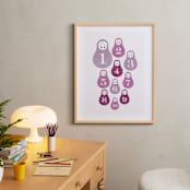 "Counting Babushka Babies" - Art Print in Lavender by Corinne Malesic - In a Room