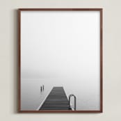 "The Edge" - Art Print in Light Grey by Jennifer Morrow - Framed