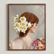 "Sanguine" - Art Print in Ivory by Marabou Design - Framed