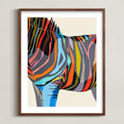 "Safari Stripes" - Art Print in Multi by Jess Franks - Framed
