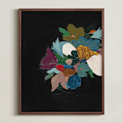 "Botanical Series Black" - Art Print in multi colored by Caryn Owen - Framed