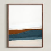 "Fall Seascape" - Art Print in brown by Caryn Owen - Framed