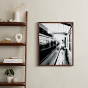 "Riding on the Metro" - Art Print in Black and White by Marker Girl - In a Room