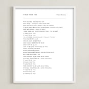 "Your Lyrics: Custom Print " - Custom Print in White by Minted - Framed