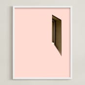 "A Balanced Arch" - Art Print in Creamy Pink by Lisa Sundin - Framed