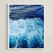 "Wavy Blue" - Art Print in Navy by Carole Crohan - CaroleeXpressions - Framed