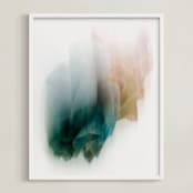 "Coffee Filtered Light" - Art Print in teal by Karen Kardatzke - Framed