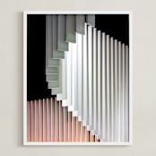 "Stacked Curvature " - Art Print in Creamy Neutrals by Lisa Sundin - Framed