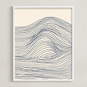 "Rolling Waves I" - Art Print in Deep Ocean by Jayne Alfieri - Framed