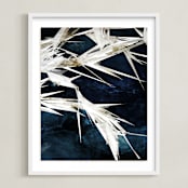 "Midnight Nature I" - Art Print in Deep Blue by Tanya Lee Design - Framed
