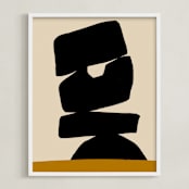 "Stones on The Ridge" - Art Print in Black Ink by Deborah Velasquez - Framed