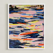 "X Flux" - Art Print in Pale Pink by Kelly Johnston - Framed