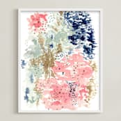 "Reflections Watercolor" - Art Print in Sunset Pink by Andi Pahl - Framed