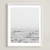 "Solitude In Fog I" - Art Print in Grey Sea by Jennifer Morrow - Framed