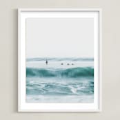 "Hermosa Blue I" - Art Print in water by Mike Sunu - Framed