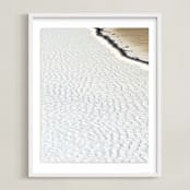 "Negative Space: Shoreline I" - Art Print in Ivory Desert by Jessica C Nugent - Framed